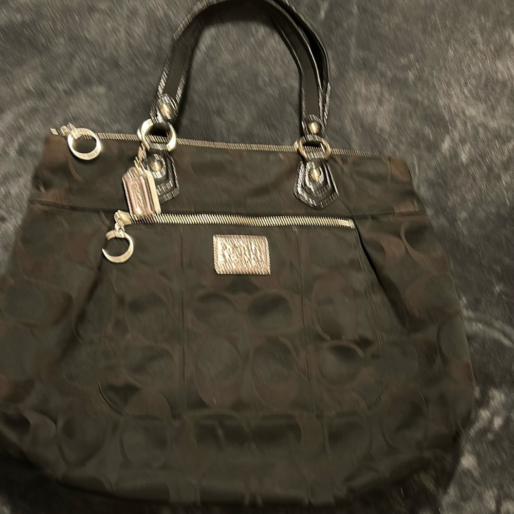Coach Black Signature Tote Bag